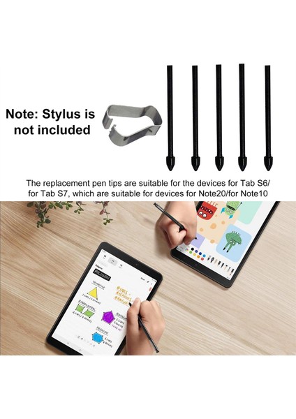 5 Adet Stylus Dolum Yedek Stylus Dokunmatik Kalem Ucu Yedek Uç Samsung Galaxy NOTE20/NOTE10/TAB S6/tab S7-Beyaz (Yurt Dışından)
