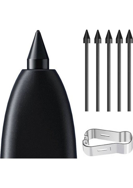 Samsung S6 Stylus Nib Keçe Dolum S7 Serisi Nib N10 N20 Serisi Çok Fonksiyonlu Yumuşak Ipucu 5 Hazretleri 1 Klip, Siyah (Yurt Dışından)