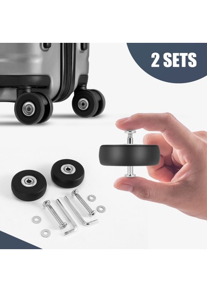 2 Takım Bagaj Bavul Yedek Tekerlekler Akslar Deluxe Onarım Aracı Od 50MM (Yurt Dışından)