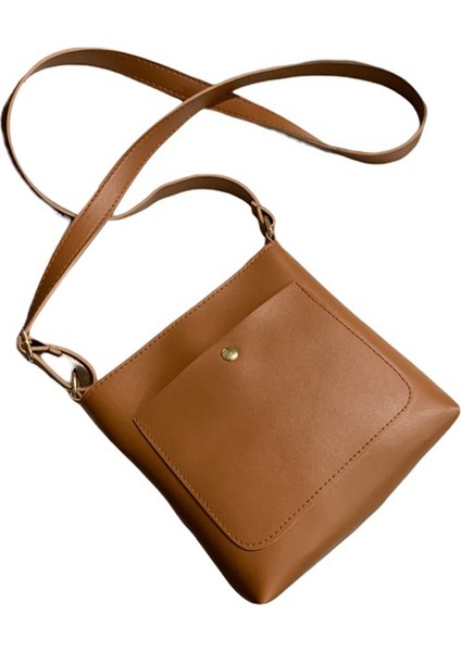 Moda Tek Omuz Messenger Çanta Odası Basit Trendy Küçük Kare Çanta (Kahverengi) (Yurt Dışından)