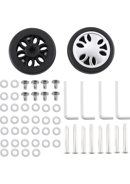 Bagaj Tekerleklerinin Değiştirilmesi 50MM x 13MM Kitleri Evrensel Çevre Dostu Pu Bagaj Onarımı 4 Çift (Yurt Dışından)