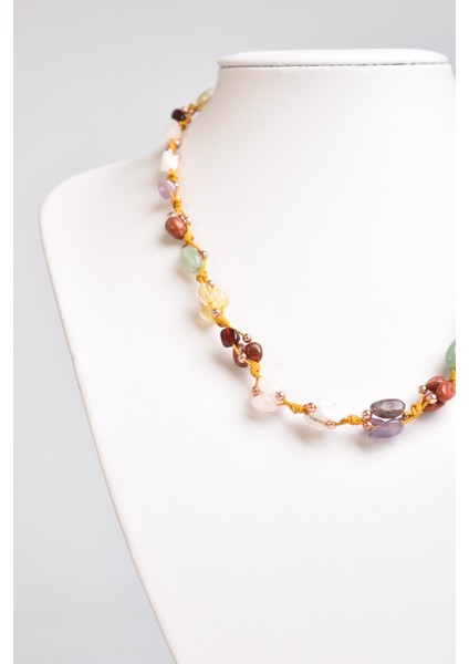 Koç Burcu Doğal Taş Makrome Kolye modelleri