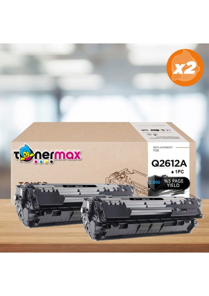 Hp 12A / Q2612A Muadil Toner 2'li Paket / 1010/1012I/1015/1018/1020/1022