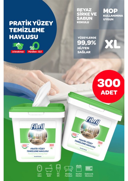 Mega Kova Yüzey Temizlik Havlusu Çam Kokulu (300 Yaprak)