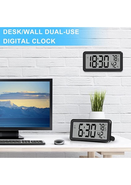 Dijital Çalar Saat, Kumandalı LCD Elektronik Saat Siyah (Yurt Dışından)