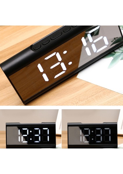 LED Ekran Saati Makyaj Aynası Seyahat Alarmı, Ertelemeli Çalar Saat (Yurt Dışından)