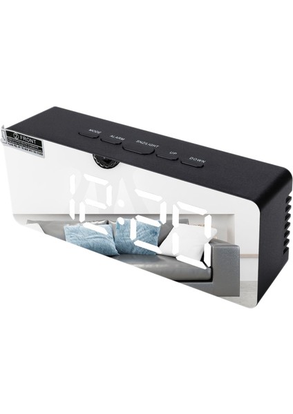 LED Dijital Çalar Saat Aynalı Erteleme Çalar Saat (Siyah) (Yurt Dışından)