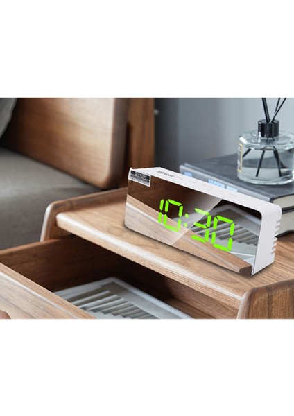 LED Dijital Çalar Saat Aynalı Erteleme Çalar Saat (Siyah) (Yurt Dışından)