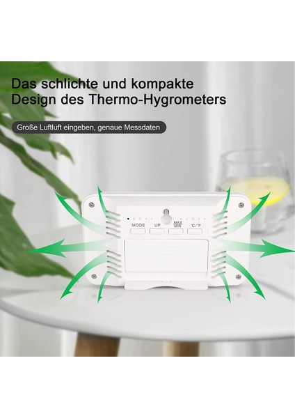 Termometre Higrometre Iç Mekan, Çalar Saatli, LCD Dijital (Siyah) (Yurt Dışından)