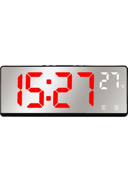 Sesle Kontrol Ayna Çalar Saat Dijital Gece Modu 12/24H, Kırmızı (Yurt Dışından)