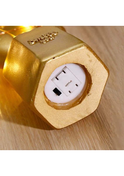 Buffer® LED Işıklı Sevimli Kaktüs Dekoratif Masa Lambası Mini Biblo Gece Lambası Gold