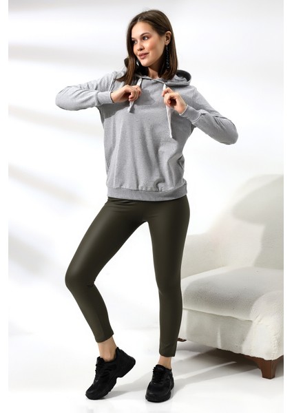 Şardonlu Kapüşonlu Sweatshirt 19491 Grimelanj