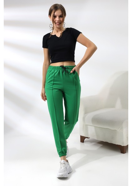 Önü Çımalı Eşofman 21302 Benetton Yeşili