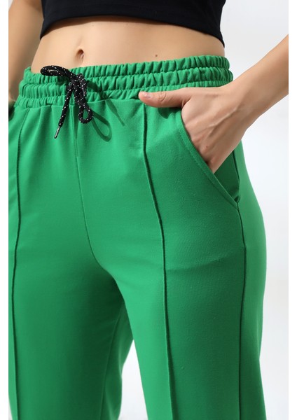 Önü Çımalı Eşofman 21302 Benetton Yeşili