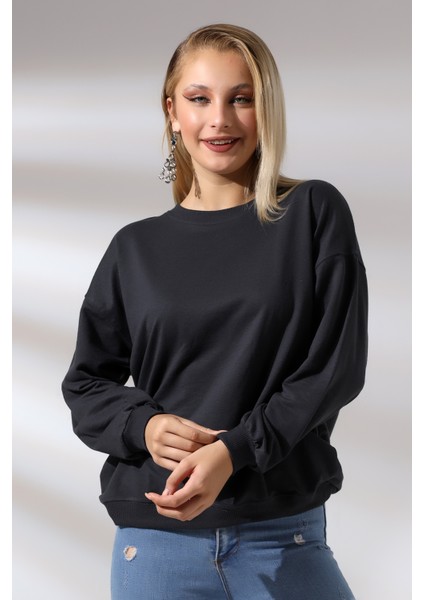 Oversize Sweatshirt 20814 Füme fiyatları
