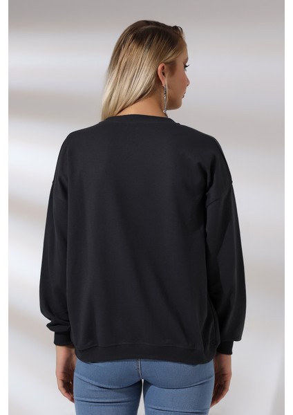 Oversize Sweatshirt 20814 Füme fırsatları