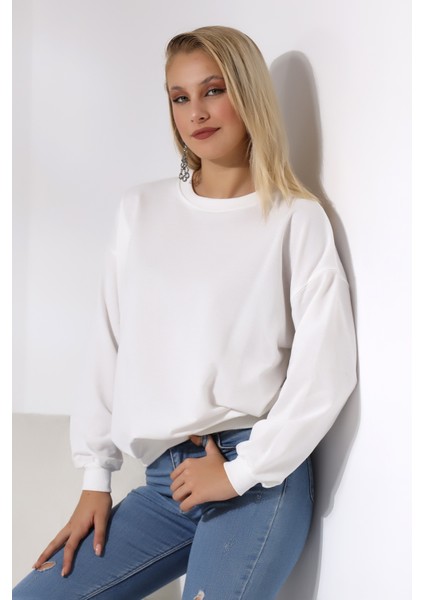 Oversize Sweatshirt 20814 Ekru