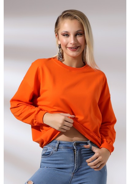 Oversize Sweatshirt 20814 Oranj fiyatları