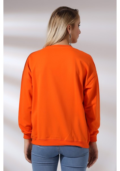 Oversize Sweatshirt 20814 Oranj fırsatları