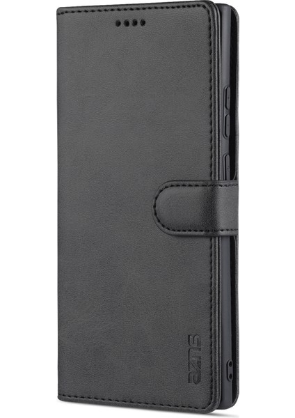 Deri Cüzdan Folio Flip Kart Yuvaları Samsung Galaxy NOTE20 ULTRA/NOTE20 Ultra 5g-Black Için Tam Vücut Koruma Telefon Kabuğu (Yurt Dışından)