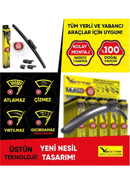 Vette Plus Multifit Araba Araç Otomobil Oto Ön Cam Arka Cam Silecek Muz Sileceği 550 mm 55 cm modelleri
