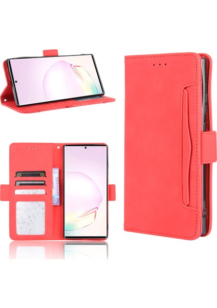 Samsung Galaxy NOTE20 Ultra/20 Ultra 5g-Red Için Çoklu Kart Yuvası Cüzdan Kabuk Deri Cep Telefonu Kılıfı (Yurt Dışından)