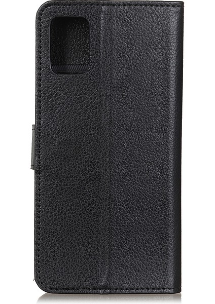 Samsung Galaxy A31-BLACK Için Litchi Cilt Cüzdan Deri Stand Kılıfı (Yurt Dışından)