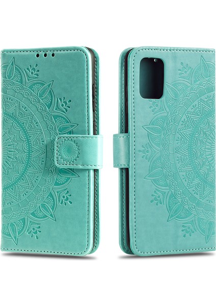 Samsung Galaxy A31-YEŞIL Için Çiçek Deri Serin Cüzdan Kılıfı (Yurt Dışından)