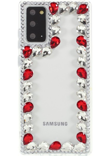 Samsung Galaxy NOTE20 ULTRA/NOTE20 Ultra 5g-Red Için Crystal Rhinestone Dekorasyon Tpu Kılıfı (Yurt Dışından)