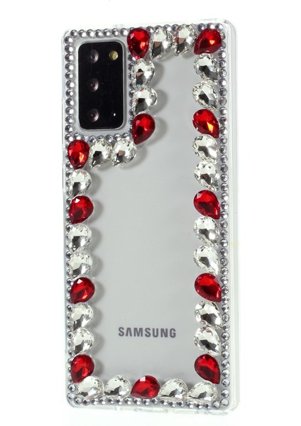 Samsung Galaxy NOTE20 ULTRA/NOTE20 Ultra 5g-Red Için Crystal Rhinestone Dekorasyon Tpu Kılıfı (Yurt Dışından)