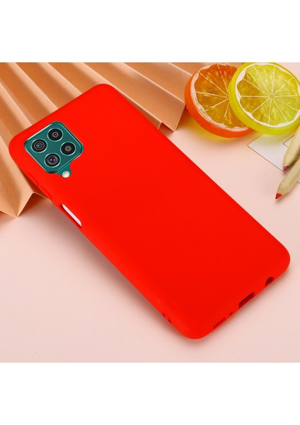 Samsung Galaxy F62/M62-KIRMIZI Için Kullanışlı Kayışlı Sıvı Silikon Yumuşak Kapak Kasası (Yurt Dışından)