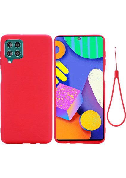 Samsung Galaxy F62/M62-KIRMIZI Için Kullanışlı Kayışlı Sıvı Silikon Yumuşak Kapak Kasası (Yurt Dışından) fiyatları