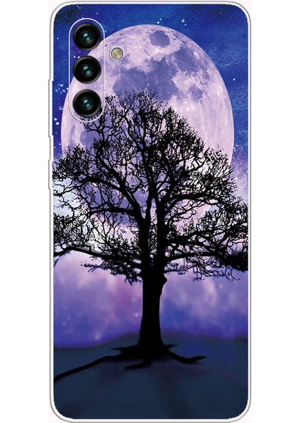 Desen Baskı Tasarımı Yumuşak Tpu Samsung Galaxy A13 5G/A04S 4g (164.7 x 76.7 x 9.1 Mm) Için Samsung Galaxy Için Çizgiye Dönüşüm Anti Telefon Kılıfı -Tree ve Moon (Yurt Dışından)