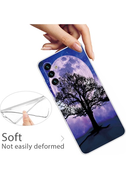 Desen Baskı Tasarımı Yumuşak Tpu Samsung Galaxy A13 5G/A04S 4g (164.7 x 76.7 x 9.1 Mm) Için Samsung Galaxy Için Çizgiye Dönüşüm Anti Telefon Kılıfı -Tree ve Moon (Yurt Dışından)