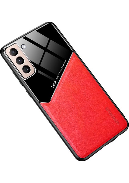 Samsung Galaxy S21 4g/5g-Red Için Yerleşik Manyetik Metal Sac Pc+Tpu Hibrid Telefon Kılıfı (Yurt Dışından)