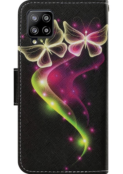 Desen Baskı Tpu+Pu Deri Cüzdan Samsung Galaxy A12-GLITTERY Kelebek (Yurt Dışından) fiyatları