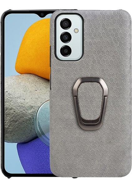 Samsung Galaxy Için M23 5G/F23 5g Petek Dokusu Şok Geçirmez Pu Deri Kaplama Iç Pc Koruyucu Telefon Kickstand-Grey ile (Yurt Dışından)