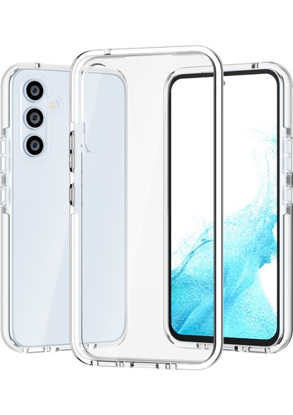 Samsung Galaxy A34 Için 5g Bi-Renkli Temiz Arka Kapak Combo Yumuşak Tpu+Tpe Çerçeve Damla Geçirmez Koruyucu Telefon Kılıf Vaka-Şeffaf Beyaz (Yurt Dışından)