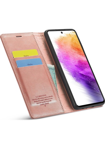 Samsung Galaxy A73 5g Için Cüzdan Stili Kılıfı, Kıvrık Anti-Scratch Iyi Korumalı Stand Pu Derisi Güçlü Manyetik Eşya Telefon Kapak Pembe (Yurt Dışından) fiyatları