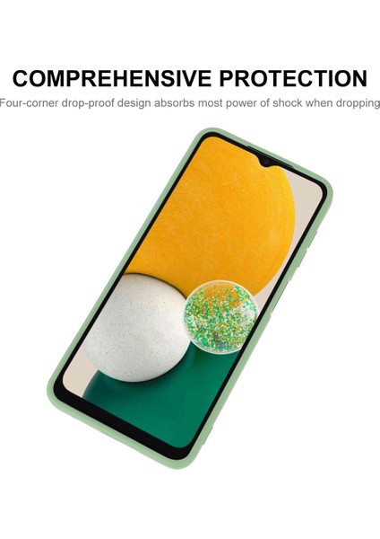 Samsung Galaxy A13 5G/A04S 4g (164.7 x 76.7 x 9.1 Mm) Için Sıvı Silikon Kasa, Yumru Düz Kenar Tasarım Kamera Koruma Lens Koruyucu Kapak-Siyah (Yurt Dışından)