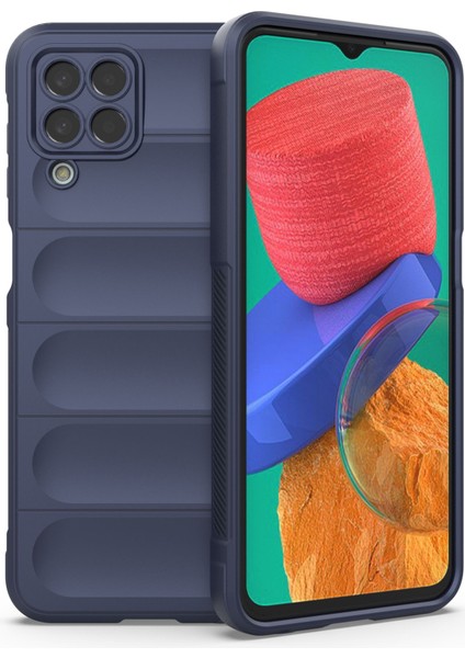Samsung Galaxy M33 5g (Global Versiyon) Sağlam Yumuşak Tpu Arka Kapak Anti-Fall Mobil Telefon Vaka-Dark Blue (Yurt Dışından)