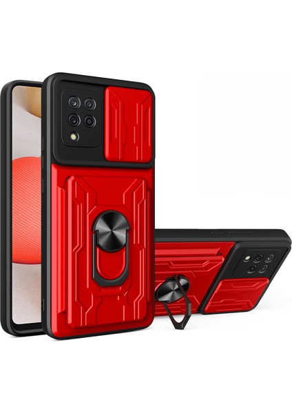 Samsung Galaxy A42 5g-Red Için Kart Tutucu Pc+Tpu Etkiye Dayanıklı Slayt Lens Koruma Korusu (Yurt Dışından)