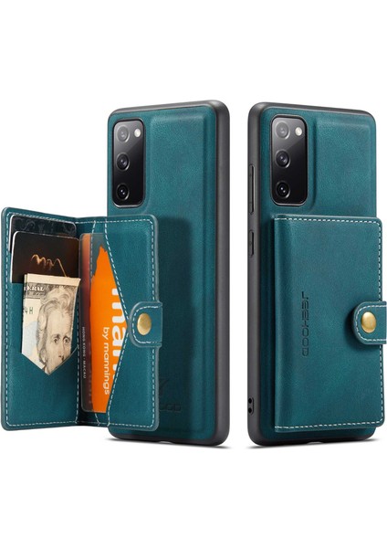 Samsung Galaxy S20 Fe 2022/S20 Fe 4G/S20 Fe 5G/S20 Lite Cüzdan Kickstand Kapak Çıkarılabilir 2 Arada Pu Deri Kaplamalı Tpu Telefon Kılıf Yeşili (Yurt Dışından)