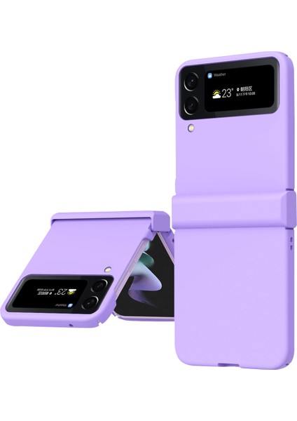Samsung Galaxy Z Flip4 Için 5g 3-1 Arada Pc Telefon Kılıfı Menteşe Tasarımı Şok Geçirmez Anti-Drop Koruyucu Kapak Morası (Yurt Dışından)