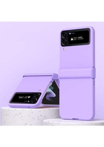 Samsung Galaxy Z Flip4 Için 5g 3-1 Arada Pc Telefon Kılıfı Menteşe Tasarımı Şok Geçirmez Anti-Drop Koruyucu Kapak Morası (Yurt Dışından)