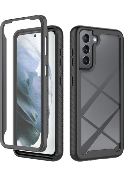 Samsung Galaxy S21 Fan EDITION/S21 Fe 5g-Black Için Pc+Tpu Hibrit Telefon Kılıf Anti-Contasion ile Karşı Karşıtı Pet Ekran Koruyucu (Yurt Dışından)