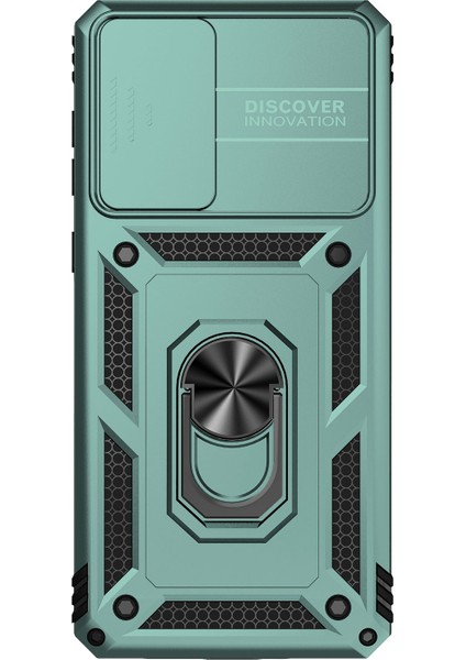 Samsung Galaxy A73 5g Kamera Koruma Kılıfı Yumuşak Tpu+Sert Pc Hibrit Tasarım Şok Emilim Koruyucu Kapak Dönen Halka Kickstand-Yeşil (Yurt Dışından) fiyatları