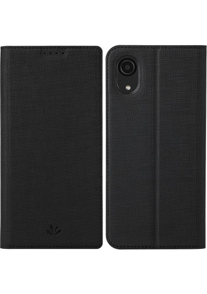 Samsung Galaxy A03 Çekirdek Pu Deri Telefon Kılıfı Için, Kart Tutucu Stand Koruyucu Kapak Black (Yurt Dışından)