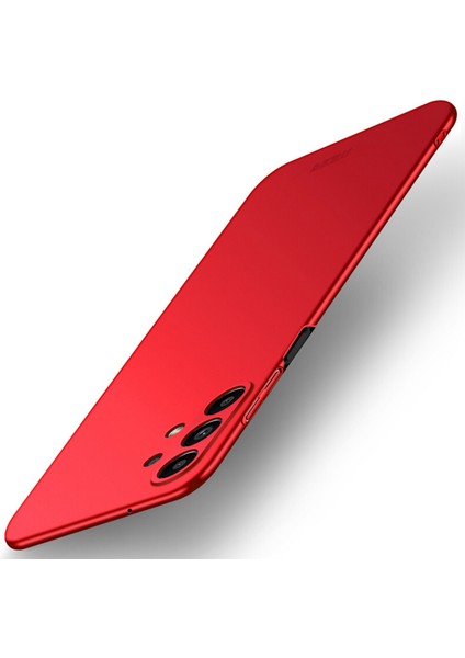 Samsung Galaxy A13 4g Sert Pc Kapağı Mat Kaplama Mat Çizgiye Dayanıklı Telefon Kılıfı Strap-Red ile (Yurt Dışından)