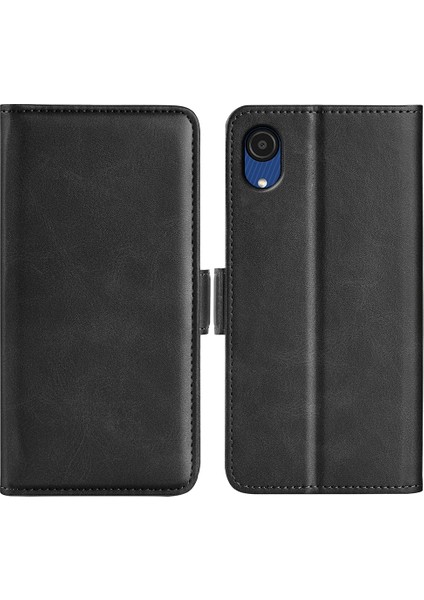 Flip Pu Deri Kapak Stand Samsung Galaxy A03 Çekirdek Black Için Cep Telefonu Kapak Cüzdanı (Yurt Dışından)